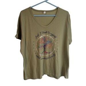 Chicyea Women Size 3X Graphic Green T-Shirt Casual‎ Colorful Dopamine Everyday